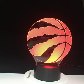 Cool 3D LED Basketbal Šport, Domáce Dekorácie ilúzie Touch Usb 7 Zmena Farby Lampa Spálňa Nočné Svetlo Dieťa Chlapcov Muž Darček 2855
