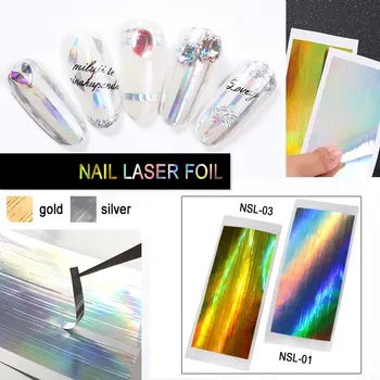 NETBALL 6PCS Laser Holografické Fólie 3Colors Holo Ultra Tenké Horúce Lisovanie Fólií Nail Art Nálepky, Fólie 12.5*6,9 cm