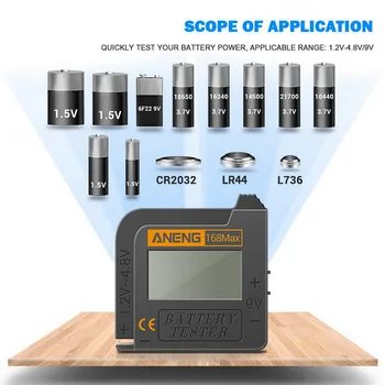 168Max Digitálne Lítiová Batéria Kapacita Tester Univerzálny test Kockovaná zaťaženie analyzer Displej Kontrola AAA AA gombíkovú