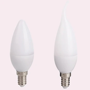 3W E12 E14 5W LED Sviečka Žiarovka Svetla Teplá Biela/studená Biela AC220-240V lampy crytal sviečka, lampa 10pcs/veľa