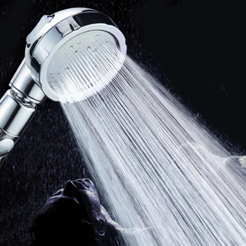 Tlačené Vaňa Sprcha Hlavu Zrážok Úsporu Vody 360 Stupňov Otáčanie Nastaviteľné Showerhead 3 v 1 S Tlačidlo Zastaviť Sprcha