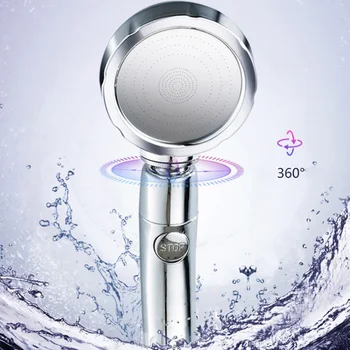Tlačené Vaňa Sprcha Hlavu Zrážok Úsporu Vody 360 Stupňov Otáčanie Nastaviteľné Showerhead 3 v 1 S Tlačidlo Zastaviť Sprcha