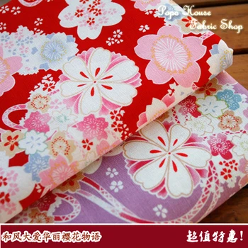 Hefeng Nádherný Kvet Bubon Cherry Blossom Sezóna 2 Farba Bavlneného Plátna Ručné DIY Čínske Šaty Cheongsam