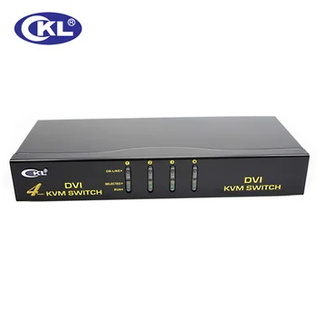 CKL Doprava Zadarmo Black Metal USB DVI KVM Prepínač 4 Port, Podpora Audio Auto Scan (automatické vyhľadávanie Keyboard Video Mouse Switcher 1080P CKL-94D