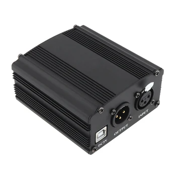 USB 48V 1-Kanál, Phantom Napájanie s Jedným XLR Audio Kábel pre Kondenzátorových Mikrofónov Štúdio na Nahrávanie Hudby Zariadenia