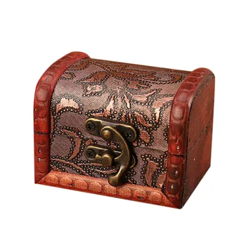 Šperky Box Vintage Dreva Ručné Box S Mini Kovový Zámok Pre Ukladanie Šperkov Poklad Pearl Organizador De Maquillaje