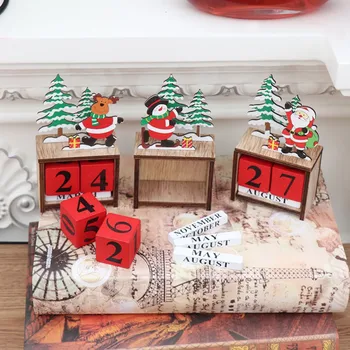 Vianočné Adventné Časovač, Kalendár Drevené Santa Claus Snehuliak Sobov Vzor S Maľované Bloky Rekreačný Dom Ozdoba Interiéru