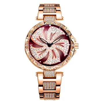 DOM Ženy Quartz Hodinky Štýlové Módne Diamond Žena Náramkové hodinky, Luxusné Značky Vodotesné hodinky ženy zlato G-1258GK-9MF