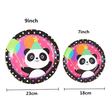 2 Veľkostiach 10pcs Jednorazové Taniere Farebné Kreslené Krásne Panda Dosky Pre Festival, Birthday Party Dekorácie Dodávky Deti Fav (obľúbené)