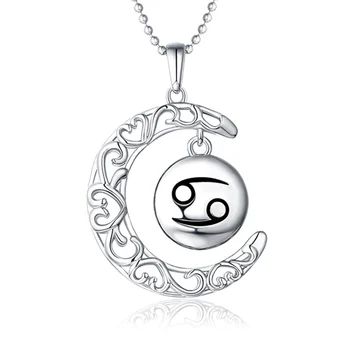 AILIN Prispôsobené Duté Mesiac S Znamenia Zverokruhu Náhrdelník V 925 Sterling Silver Na Darček k Narodeninám