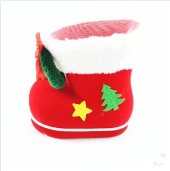 3pieces/pack K15092 Santa Claus Plastové hrnú Vianočné cukrovinky topánky Vianočný darček Nový Rok Vianočné dekorácie dodávky