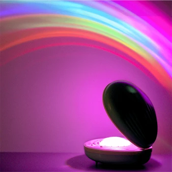 Romantický Shell Rainbow Projektor Lampa LED Nočné Svetlo Farebné Dúhy Lampa Dievčatá Darček Dieťa Atmosféru Spálne Lampy Domova