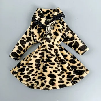 Leopard Zimná Srsť Srsť pre Bábiku Barbie Oblečenie, Oblečenie pre 1/6 BJD Bábika Príslušenstvo Kabát Vetrovka Bunda HOBBY Hračky Pre Deti,
