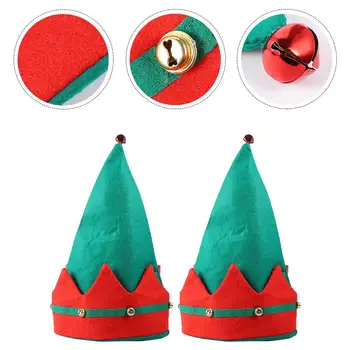 2 ks Elf Klobúky Christmas Elf Kostým Klobúky Vianoce Zdobiť Čiapky pre Dospelých