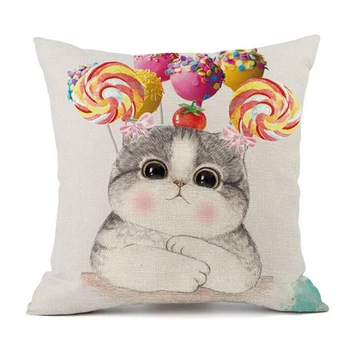 45*45 cm Cute Cat Gauč Dekoratívne Bavlnené Obliečky Vankúš Vankúš obliečka na Vankúš Hodiť Vankúš Domova Pillowcover