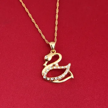 Hot Predaj Propagáciu Kubický Zirkón Sweety Swan Prívesok Náhrdelník Šperky Najvyššej Kvality, Zlatá Farba