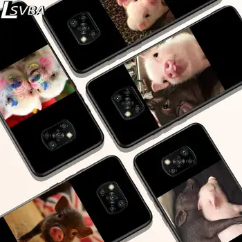 Roztomilé Ružové Pet Ošípaných Pre Xiao Redmi K30 K30S Mi 10 TON Lite Pro Poco X3 NFC X2 M3 M2 F2 Pro C3 F1 Soft Black Telefón Prípade