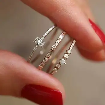 IFMIA 3ks/Nastaviť Módne Krúžok Geometrie Crystal Krúžky, Sada Pre Ženy, Dievčatá, Žena Zapojenie Snubné Prstene Strany Šperky Darček 2020