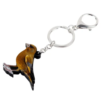 WEVENI Akryl Greenfinch Vták kľúčenky Keychains Krúžky Zvierat Šperky Pre Ženy, Dievčatá Taška Auto Prívesok Charms Darček Veľkoobchod