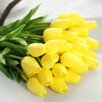 10PCS Umelý Kvet Tulipány Skutočný Dotyk PU Mini Tulipán Falošné Kvety pre Domáce Svadobné Dekorácie Lacné Kvety