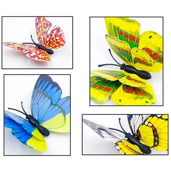 6Pcs/Set 3D Samolepky na Stenu Motýle Steny Výzdoba Pre Deti Izba Wall Art Obtlačky