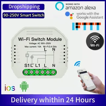 1/2 Cesta DiY WiFi Smart Light Switch Relé Modul Smart Home Inteligentný Život/Tuya APLIKÁCIU Diaľkové Ovládanie Práce S Alexa Echo Domovská stránka Google