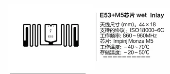 Dodanie Inpinj-E53 značky RFID UHF E53 Mokré Vložkou RFID tag nálepky 100ks/Veľa