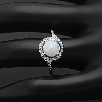 HainonElegant Opal Prst Prstene Pre Ženy Biele Oválne Kameň Striebra, Pozlátený Prsteň najpredávanejších Fasgion Šperky Pre Strán