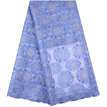 Najnovšie Sky Blue Hot Predaj Francúzsky Čistý Čipky Veľkoobchodné Ceny-Vysoká Kvalita Afriky Tylu Čipky 2019 Vyšívané Čipky Textílie S1406