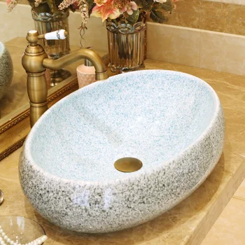 Oválny Tvar Jingdezhen keramické umývadlo umývadlo Keramické Počítadlo Top Umývadlo Umývadlá umývadlo kúpeľňa povodí