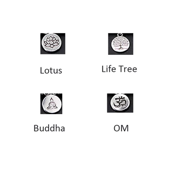 Módne Náramky pre Ženy je Prírodný Kameň Korálky s Lotus OM Buddha Charms Jogy Náramok 108 Korálok malá Náhrdelník