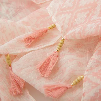 платок женский ružová hidžáb šatku ženy jeseň zima dlho ružový tlač lištovanie šatku Echarpe Foulards Nylónový Moslimských Hidžáb Sjaal