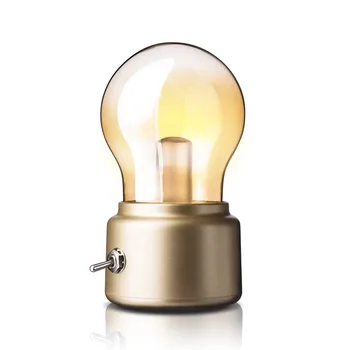 Led žiarovka Klasického fúkanie stolná lampa dekorácie svetla Retro USB Nabíjateľné Izba Nočné Svetlo Stôl Tabuľka LED Lampa 2020 Nový Rok