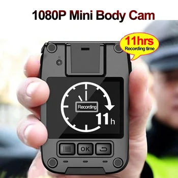 11hrs Dlhým Časom Nahrávania Mini Kompaktný Vreckový Klip Policajné Kamery Telo Cam DV DVR Nosené Videokamera Nočné Videnie