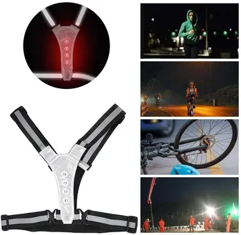 LED Cyklistická Vesta s Vysokou Viditeľnosťou Vonkajšie Beh a Cyklistika Nastaviteľné Elastické Multicolor Výber