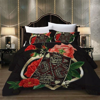Hraciu Kartu Žolík Kostra 3D Tlač Cumlík posteľná bielizeň Nastaviť Kráľovná Twin Jednu Veľkosť Obliečky Kryt Nastaviť obliečka na Vankúš bytový Textil Luxus