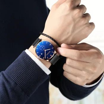 Vysoká Kvalita Mužov Hodinky, Luxusné Značky Nerezovej Ocele, Vodotesné 30 M Hodinky Muž Business Módne náramkové hodinky Quartz pre Mužov