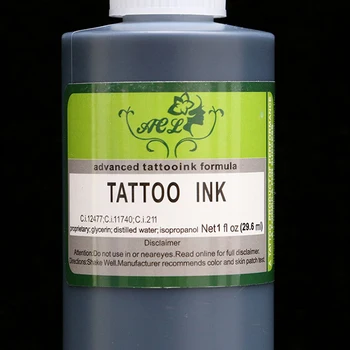 Black Tattoo Ink Nastaviť 8 Oz 250 ml / Fľaša Tetovanie, Pigmentové Atramenty sada Na Tetovanie make-up Orgán Maľovanie Trvalého Pigmentu Tinta