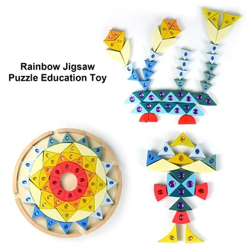 Drevené Skladačky Puzzle Jedinečný Mandala Tvarované Puzzle S Diamantmi & Klenoty DIY Slnečnice Hádanky Vzdelávacie Hračky Pre Deti,