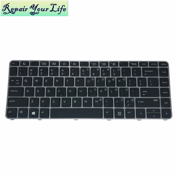 Notebook klávesnica pre HP EliteBook 1040 G3 NÁS angličtina TI 9Z.NCHBQ.001 NSK-CY0BQ 818252-001 čierna so strieborným rámom podsvietenie
