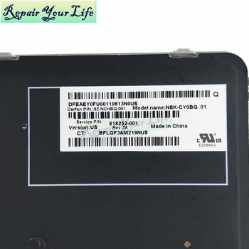 Notebook klávesnica pre HP EliteBook 1040 G3 NÁS angličtina TI 9Z.NCHBQ.001 NSK-CY0BQ 818252-001 čierna so strieborným rámom podsvietenie