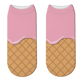 Nové Popsicle Vzor 3D Ponožky Ženy Kawaii Ice Cream Ružové Ponožky Calcetines Femme Dievčatá Roztomilý Zábavné Dezert Ponožky