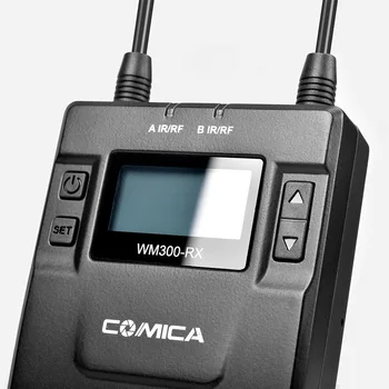 COMICA CVM-WM300 Kovové UHF Bezdrôtová Mono/Stereo Lavalier Rozhovor LCD Mikrofón Mic vstavanú Batériu pre DSLR Fotoaparát, Videokamera