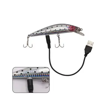 USB Nabíjateľné LED Zášklby Ryby Lákať Elektrické Návnadu Život-ako Vibrovať, Rybárske Lure Triple Reble Háčik Elektronické Rybárske Návnad