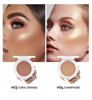 4 Farebné Zvýrazňovač Prášok Tváre Bronzers Paletu make-up Žiara Tváre Obrys 3D Leskom Prášok Zvýrazniť kórejský Kozmetika