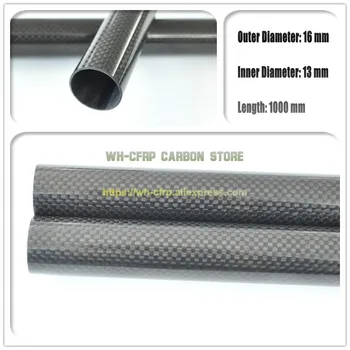 16 ODx 13mm ID Uhlíkových Vlákien Trubice 3 k 1000MM Dlho (Roll Zabalené) oxid potrubia , so karbónu, Japonsko 3 k zlepšeniu materiál