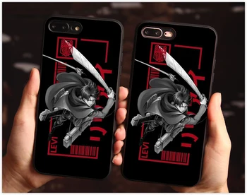 Anime Útok Na Titan Levi Ackermana black telefón puzdro pre iphone 12ProMax 12 12Pro X 7 XS XR 11 11Pro 11ProMax puzdro