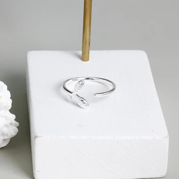 Skutočné 925 sterling silver prst prstene pre ženy necháva otvoriť Trendy jemné Šperky Veľké Nastaviteľné Starožitné Krúžky Anillos