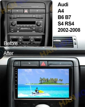 HANNOX Android 10.1 DSP CarPlay Auto Rádio Multimediálny Prehrávač Videa Auto Stereo GPS Pre Audi A4 B6 B7 2000-2009 S4 RS4 2 din dvd