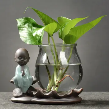 Kreatívne hydroponických rastlín sklo transparentné váza ryby tankware micro-krajina suchý kvet remesiel obývacia izba štandardky